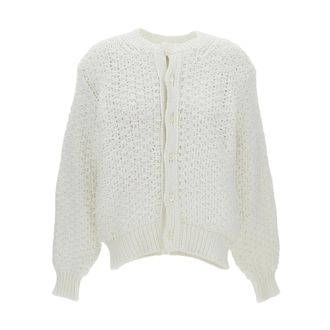 Comme Des Gar&ccedil;ons Cardigans, female, White, Size: S Cardigan con lavorazione a intreccio
