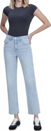 Flying Monkey Super High Rise Tapered Leg Jeans In Light Wash