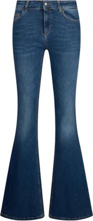 Liu Jo Flared Jeans met elastische inzet - Dames - Flared Jeans - Blauw - W33 - Katoen - Jeans