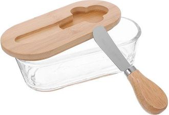 OEM Recipiente Rectangular De 300 Ml Para Mantequilla Con Tapa Y Cuchillo - Recipiente Herm&eacute;tico Para Mantener La Mantequilla Fresca