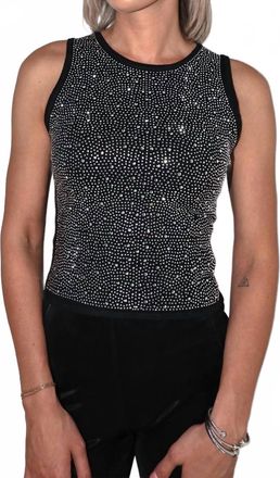 Elan Joey Sequin Tank Top In Black