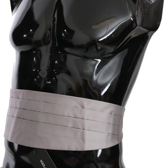 Dolce & Gabbana Gray Men Waist Belt 100% Silk Mens Cummerbund
