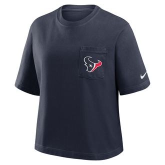 Nike Houston Texans Rewind Pocket Boxy Nike Womens NFL T-Shirt in Blue | 11CM41L9H-WZ9