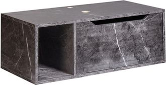 Beliani Beliani - Mueble de pared para baño suspendido 2 estantes 80 x 40 cm efecto mármol negro Cascavel