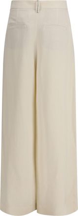 Brunello Cucinelli Womens Trousers Crossed Cream Viscose
