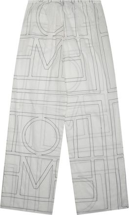 Toteme Wide-Leg Pants with Subtle Monogram and Relaxed Fit