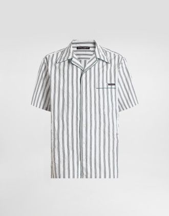 Dolce & Gabbana Crinkled Striped Poplin Hawaii Shirt - Man Shirts Multicolor 37