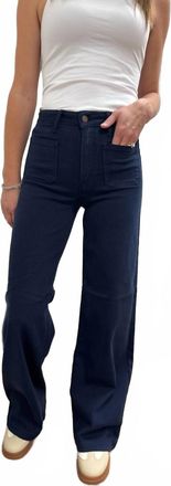 Flying Monkey Mini Patch Pocket Wide Leg Jean In Navy