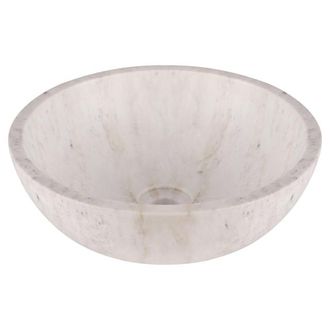 Differnz Marmor waskom - 40x40x15cm - rond - marmer - glans wit