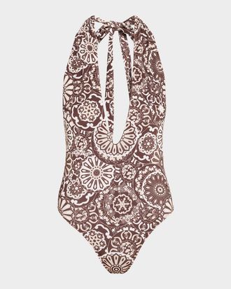 Ramy Brook Kaleidoscope Lorela Halter One-Piece Swimsuit