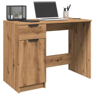 Berkfield Home Desk Artisan Oak 100x50x75 cm Engineered Wood in Brown | Size: 100 x 50 x 75 cm