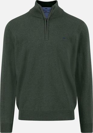 Fynch-Hatton Mens Fynch-Hatton Troyer Half Zip Knitwear Dark Ivy - Navy - Size: SIZE m