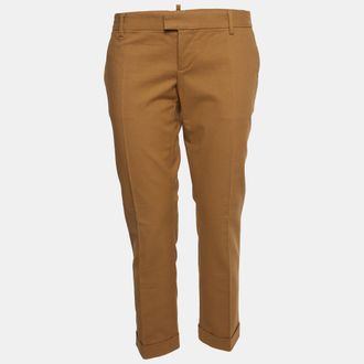 Dsquared2 Brown Cotton Formal Trousers