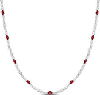 Delmar Sterling Silver Pink Enamel Station Chain Necklace at Nordstrom Rack