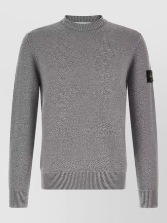 Stone Island virgin wool textured knit crew neck sweater