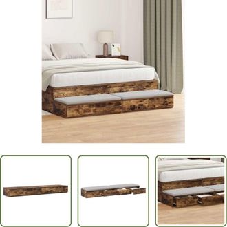 vidaXL Cassetti minimali - Cassetti per letto Rovere fum&eacute; 140 x 36,5 x 16,5 cm