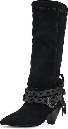 Free People Bridget Belt Slouch Boots Womens Boots Faded Black Suede/Leather : EU 36.5 (US Womens 6.5) M