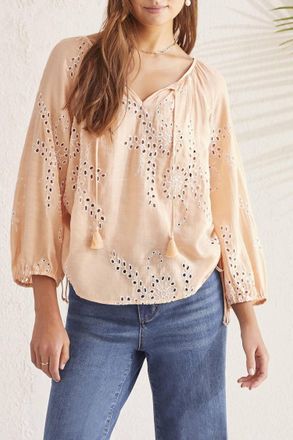Tribal Tassel Blouse In French Oak