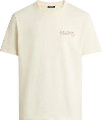 Balmain Mirror T-shirt - Heren - T-shirts - Beige - XL - Katoen - Tops