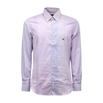 Etro Slim Fit Katoenen Overhemd - Heren - Casual Overhemden - Paars - S - Katoen - Overhemden
