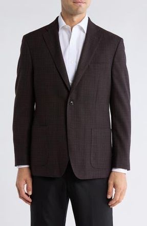 Tommy Hilfiger Textured Two-Button Sport Coat in Burgundy/Navy at Nordstrom Rack, Size 38 Regular