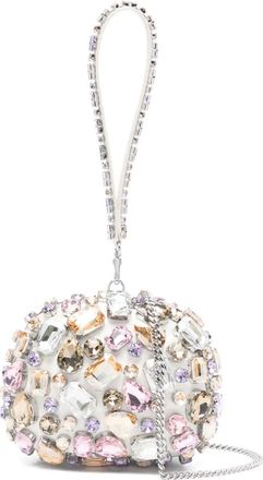 Self Portrait Clutch verfraaid met kristallen - Wit