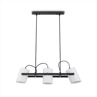 Paco Home Paco Home - L&aacute;mpara De Suspensi&oacute;n Sal&oacute;n Comedor Colgante Mesa Comedor Industrial Negro - Blanco, L&aacute;mpara Colgante 3-flame