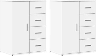 vidaXL Vidaxl - Sideboards 2 pcs White 59x39x80 cm Engineered Wood