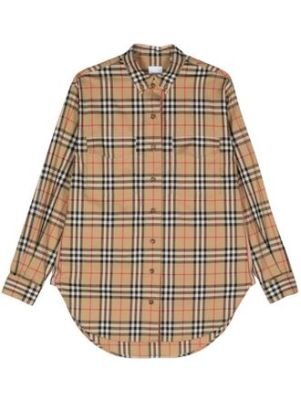 Burberry Check Motif Cotton Shirt