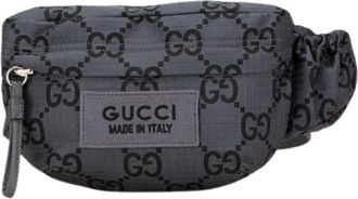 Gucci Pre-owned Belt Bags, female, Gray, Size: ONE SIZE Pre-owned Nylon crossbody-bags