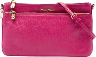Miu Miu Pre-owned Crossbody Bag - Dames - Vintage Schoudertas - Roze - ONE Size - Leer - Vintage