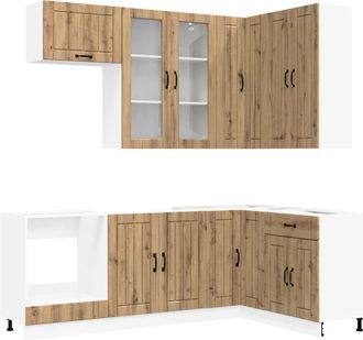 vidaXL Unidad De Cocina Lucca 8 Uds. Roble Artisan Vidaxl