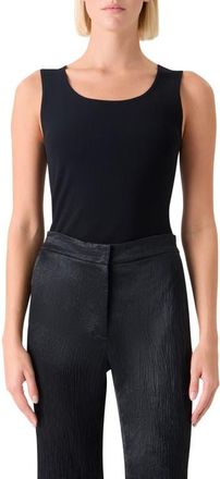 Akris Scoop Neck Knit Tank in Black at Nordstrom, Size 10