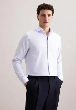 Seidensticker Businesshemd SEIDENSTICKER Regular, Herren, Gr. 3XL (48), normale &Auml;rmell&auml;ngen, blau, 100% Baumwolle, kariert, regular fit, 2-Knopf-Manschette, Hemden 