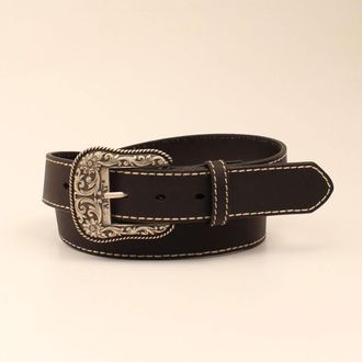 Ariat Womens Accent Stitch Belt in Black, Size Medium, by Ariat