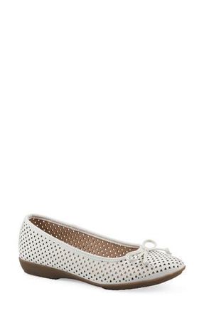 White Mountain Carris Perforated Flat in White/Smooth at Nordstrom Rack, Size 9.5