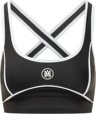 Amiri Fitness, Dames, Zwart, M, Gekruist Mouwloos Topje