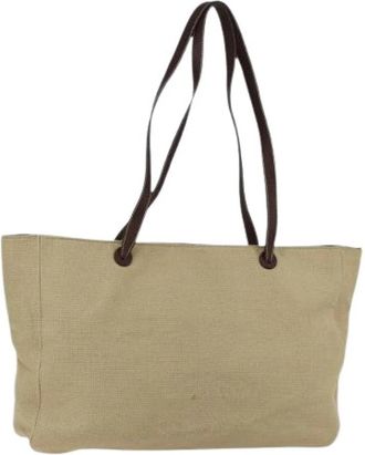 Chanel Pre-owned Canvas Tote Bag - Dames - Vintage Shopper - Beige - ONE Size - Vintage