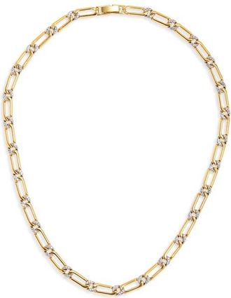 Luv AJ The Two-Tone Pav&eacute; Chain Necklace in Gold at Nordstrom
