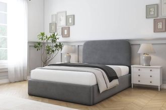 Comfort Beds Diana Coniston Bed Frame - 45 Upholstered Headboard in Dark Grey | Size: Super King