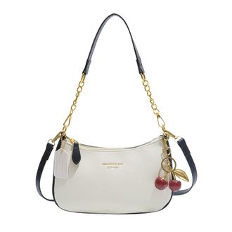 Generic Cymwer PU Crescent Crossbody Bag Large Crossbody Purses for Womens Girls (White)