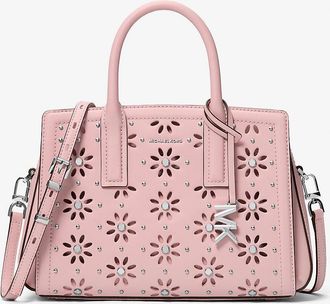 Michael Kors Laila Small Embellished Laser Cut Leather Satchel