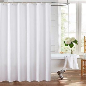 OEM Cortina De Ducha De Peva Con Anillas Y Ganchos, Lavable, Resistente Al Moho (blanca, 180 X 180 Cm)