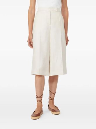 Max Mara Kaki Linen Bermuda Trousers