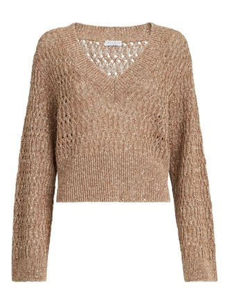 Brunello Cucinelli V-neck sweater - Neutrals