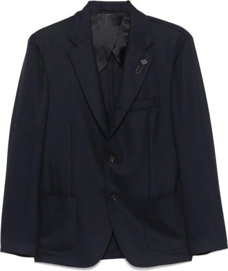 Lardini Marineblauwe wollen blazer - Heren - Blazers - Blauw - 5XL - Wol - Jassen