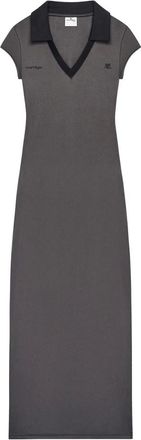 Courr&egrave;ges Kleedjes, Dames, Grijs, S, Polyester, Sports Polo Lange Jurk