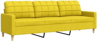 vidaXL Sof&aacute; De 3 Plazas De Tela Amarillo Claro 210 Cm Vidaxl