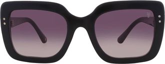 Frye 50950FRY BLK Smoke Square Ladies Sunglasses 10266421.COM BLKSMK