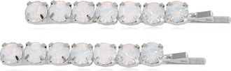 Brides & Hairpins Ayla Set of 2 Opal Hair Clips in Silver at Nordstrom